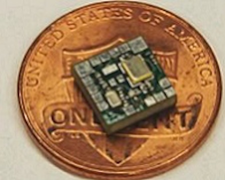 Microelectronic device on a penny